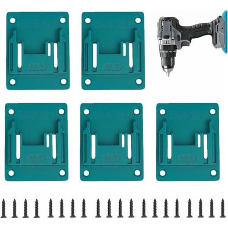Supports d'outils - Lot de 5 - Compatibles avec perceuse Makita 18V - 20 vis incluses - Fixation murale - Support d'outils - Support mural pour outils électriques - Idéal pour atelier, garage, machine (1/2)