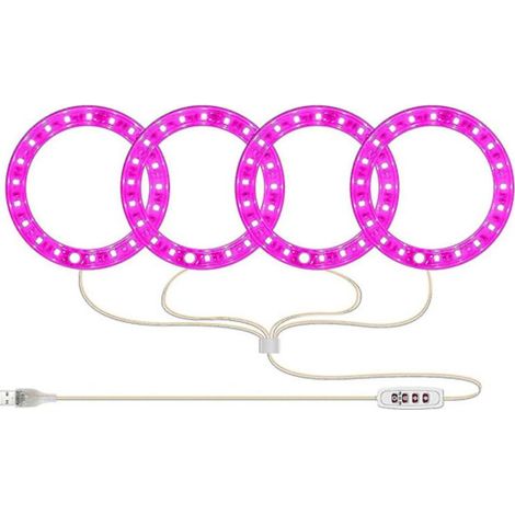 1 lampe de croissance LED, lumière complète spectre blanc-rouge, réglage de luminosité, minuterie intégrée, pour plantes d'intérieur et succulentes (1/5)