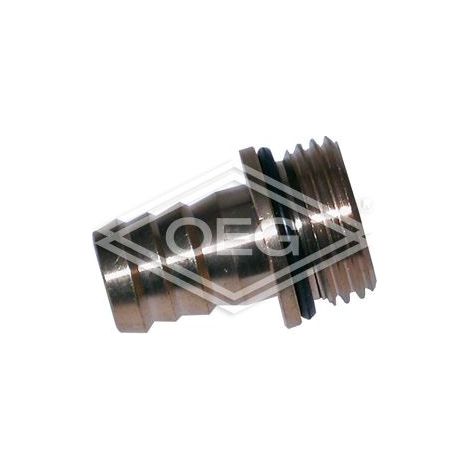 Raccord mâle en laiton avec renflement 3/4’’ fileté x embout à olive 1/2’’