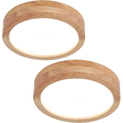 2x Luminaire Plafonnier à LED 6000K Lampe Plafond pour Salle de Bain Couloir Escalier Lumière Blanc Froid 20cm (1/5)