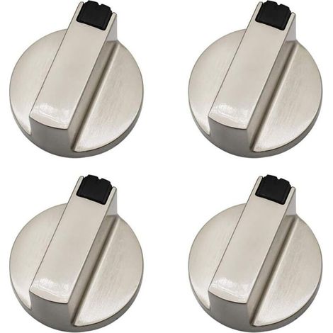 Bouton Cuisinière à Gaz - Lot de 4 Boutons de Commande en Métal 6 mm pour Four et Cuisinière (1/5)