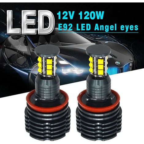 Angel Eyes LED H8 120W 360° pour BMW E70 / E71 / E60 / E61 / E63(07-) / E64(07-) / E90LCI / E92 / E93 - Garantie 3 ans (1/5)