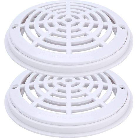Lot de 2 Couvercles de Bonde de Fond pour Piscine 20,5 cm (8 Pouces) – Grilles de Drain Rondes en ABS Blanc – Remplacement pour Piscine et Spa (1/5)