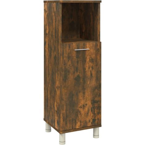 Maison Exclusive - Armadietto Bagno Rovere Fumo 30x30x95 cm in Legno Multistrato