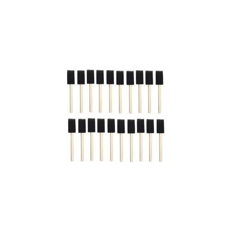 25pcs éponges en mousse peinture manche en bois pinceau flexible Poly mousse pinceau biseauté pour acryliques teintures vernis artisanat Art 1 pouce (1/4)