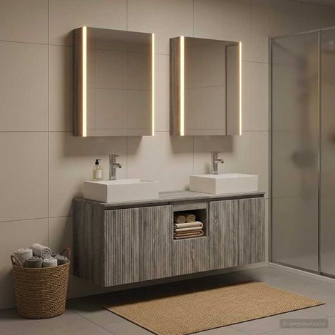 vidaXL Juego de Muebles de Baño 5 uds. Sonoma gris (1/5)