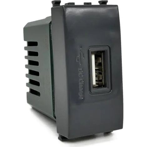 Modulo presa USB da muro per placca cassetta 503 compatibile con Vimar Plana 5V nero (1/3)