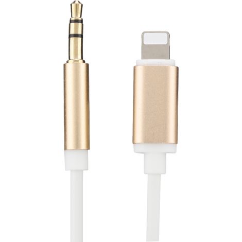 Câble auxiliaire de données avec prise jack audio 3,5 mm pour haut-parleur de voiture, convertisseur pour écouteurs et téléphone (platine) (1/5)