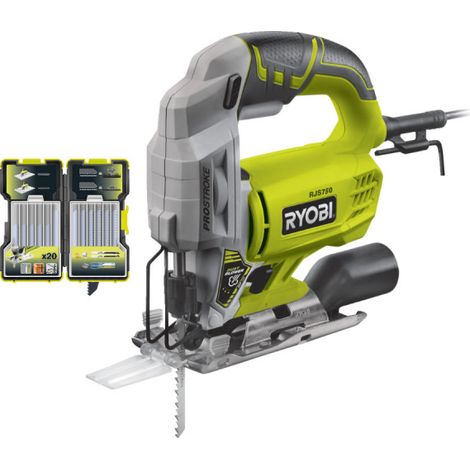 Pack RYOBI Scie sauteuse électrique RJS750-G - 500W - 75mm - bois - coffret de 20 lames - bois - métal - 75-100mm - RAK20JB (1/5)