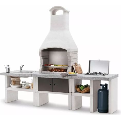 cucina da esterno palazzetti "marbela" in cemento 270x70x238 cm