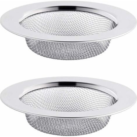 Lot de 2 filtres à évier en acier inoxydable 7,5 cm – Crépine anti-obstruction – Faciles à nettoyer – Pour cuisine et salle de bain