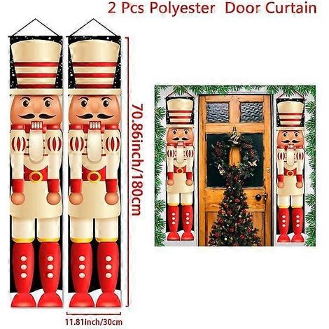 Décoration de porte de Noël - Bannière Joyeux Noël - Décoration murale - Ornement de Noël à suspendre - Cadeau de Bonne Année xS0321-408 (1/5)
