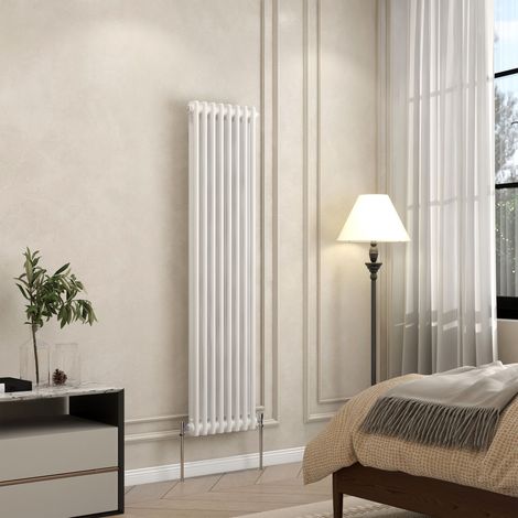 AVER-GROWTH 2 Column Traditional Cast Iron Style Radiator White 1500x380mm (1/5)
