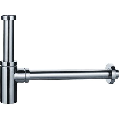 Design-Flaschensiphon, Siphon, Flaschensiphon mit Wandrosette, Type 2771, 5/4 Zoll, ø 32 mm, Messing, Chrom
