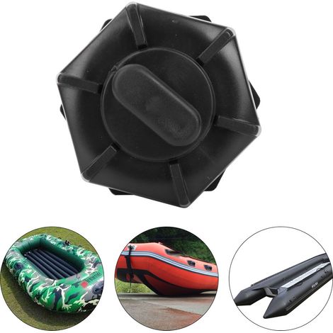 Valve de Vidange PVC Noir Résistante pour Bateau Pneumatique, Canot et Pêche - Équipement Nautique (1/4)