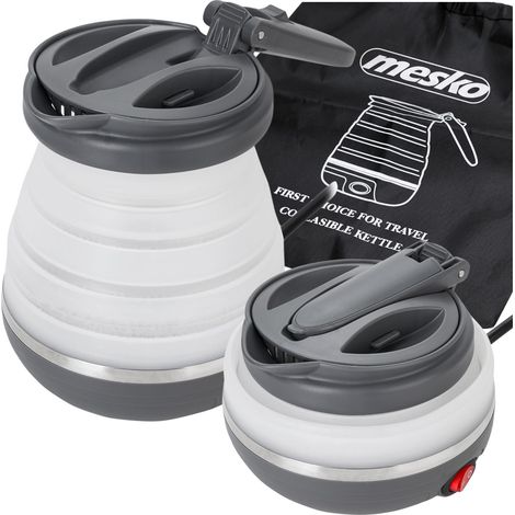 Mesko MS1375 Hervidor Agua Eléctrico Plegable, 0,6L, Silicona sin BPA, Resistencia Oculta, Apagado Automátic 750W Blanco (1/5)