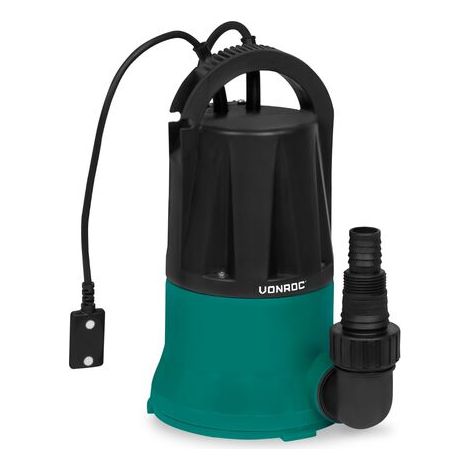 [JAMAIS UTILISÉ] VONROC Pompa sommersa 400W – 6000 l/h per acque pulite. Ad aspirazione piatta 1mm con interruttore a sensore