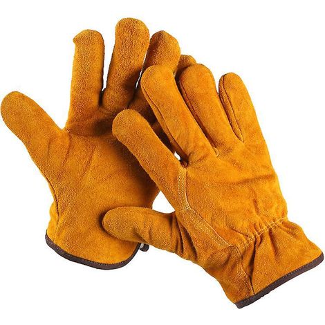 Proof Pine Gartenhandschuhe für Damen und Herren, gelbe Lederarbeitshandschuhe, Ganzkörper-Gartenhandschuhe, XL (1/5)