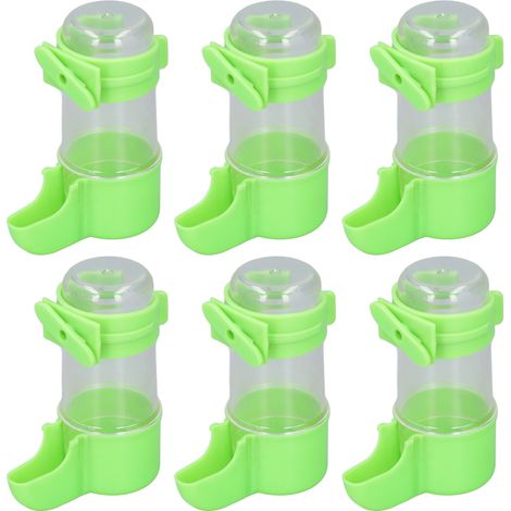 Lot de 6 abreuvoirs auto pour cage oiseaux en plastique anti-deversement a suspension pour perruches calopsittes inséparables perroquets 100 ml (1/5)