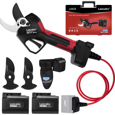 Forbici da potatura elettriche Laecabv 42mm Professionali Progressivo forbice elettrica potatura con 2 25V/4Ah batteria per Giardinaggio olivo vigneto (1/3)