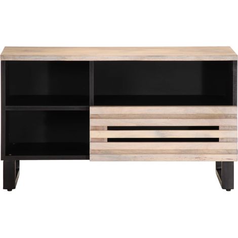 Meuble TV Banc TV Armoire TV 80x34x46 cm bois massif de manguier (1/5)