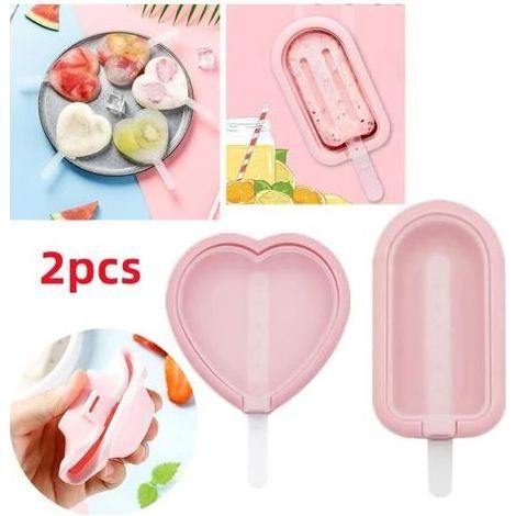 (rose)Moules à Glace en Silicone - Non spécifié - 2 Pièces - Couleur Rose - Facile à Démouler - Réutilisables (1/4)