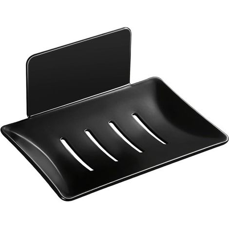 Jabonera, Jabonera autoadhesiva, No requiere perforación Jabonera colgante, Jabonera de pared, Jabonera para champú, Ducha, Baño, 1 pieza, Negra (1/5)