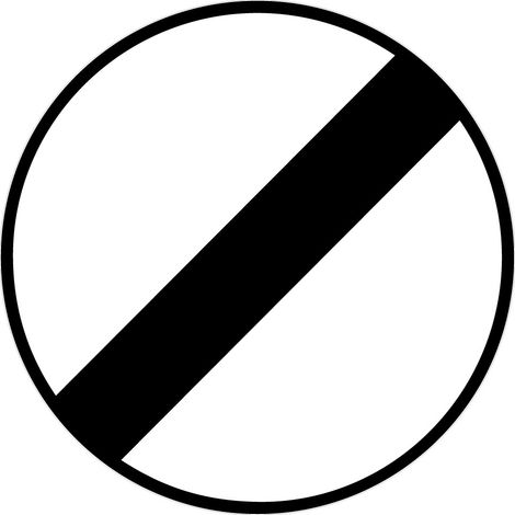 Panneaux de signalisation routière provisoires Panneaux de signalisation pas chers en Comacel - Fin d'interdiction - Panneau classique