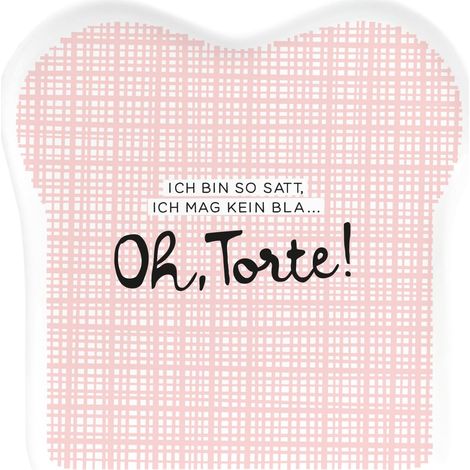Assiette graphique pour toasts avec inscription en allemand - Porcelaine - Gâteau (1/5)