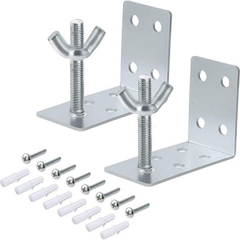 Ensemble de 2 supports de montage en forme de L pour stores romains, supports de fixation pour stores en bambou et accessoires pour rideaux. (1/5)