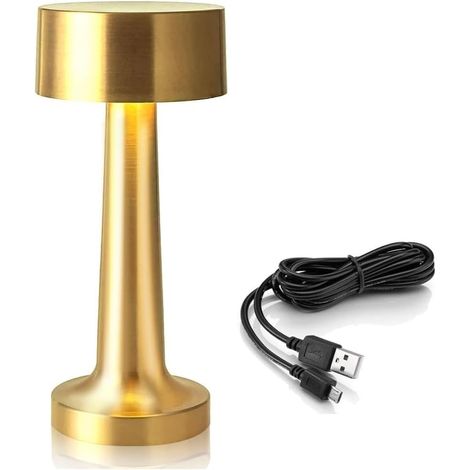Lampe de table portable rechargeable, LED sans fil, 3 modes de couleur avec variateur progressif, idéale chevet, veilleuse, salle à manger, déco restaurant bar (8202) (1/5)