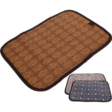 Tapis d'été pour chien double face, coussin rafraîchissant pour animaux de compagnie, lit de couchage doux et respirant pour chat (Blue Star S) (1/5)