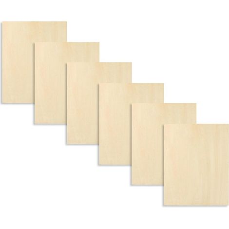 3mm Plaques en Bois de Tilleul - Bois Brut pour l'Artisanat et le Bricolage - 6 Pièces Brutes Pour Gravure Artisanale Découpe CNC Maquettes Architecture Loisirs Créatifs Miniature Construction (1/5)