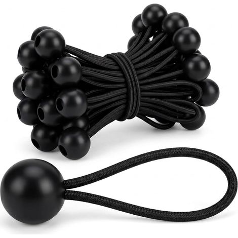 30 Tendeurs Élastiques 10 cm avec Boule, Sandows pour Bâches Tentes (1/5)
