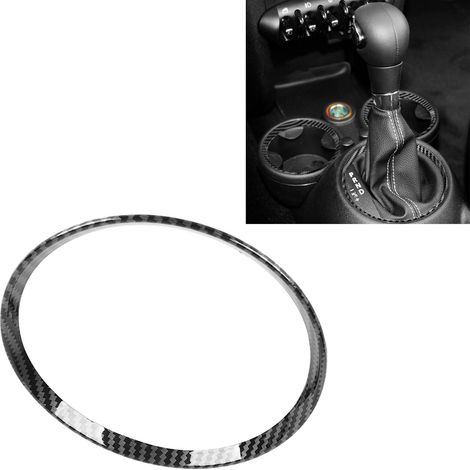 Die Zierleiste mit Carbonfaser-Textur am inneren Ring der Schalthebelblende ist für MINI Cooper R56 2006-2013 geeignet. (1/5)