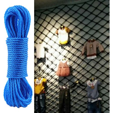 Corde de jardinage en nylon de 10 m, corde d'escalade, corde de traction, corde à attacher (bleue) (1/5)