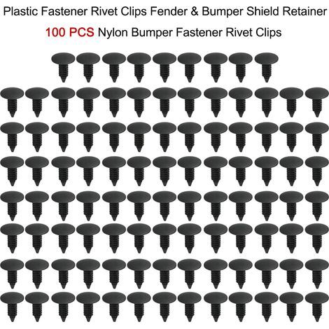 Clips de remache de plástico y retenedores de parachoques, 100 unidades, clips de remache de nailon. (1/5)