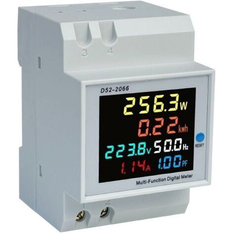 Misuratore di energia digitale AC 40-300V 100A – Voltmetro e amperometro 6 in 1 – Display LCD retroilluminato – Per misurazioni elettriche precise (1/4)