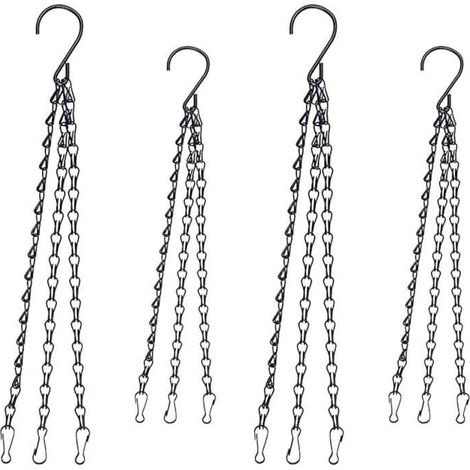 4-teiliges Set Hängekörbe aus Metall mit Kettenaufhängung für Blumentöpfe im Innen- und Außenbereich, Boho-Stil 578 (1/4)