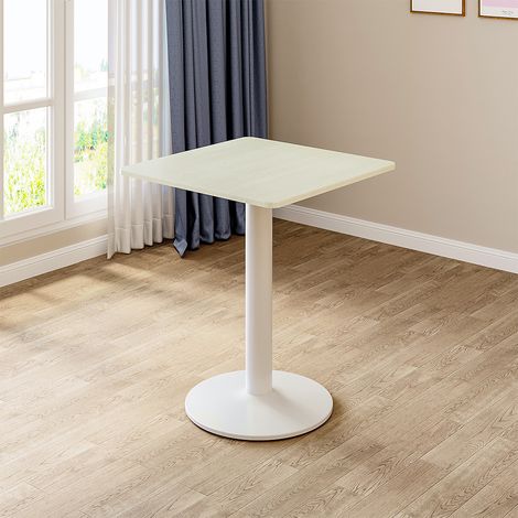 White Square Cafe Table with Metal Base (1/5)