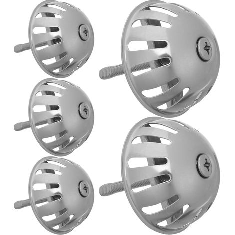 Lot de 5 Bouchons de Vidange D'urinoir en Acier Inoxydable, Filtres de Propreté Anti-odeurs et Anti-obstruction pour Toilettes Publiques, Accessoires Solide pour Urinoirs (1/5)