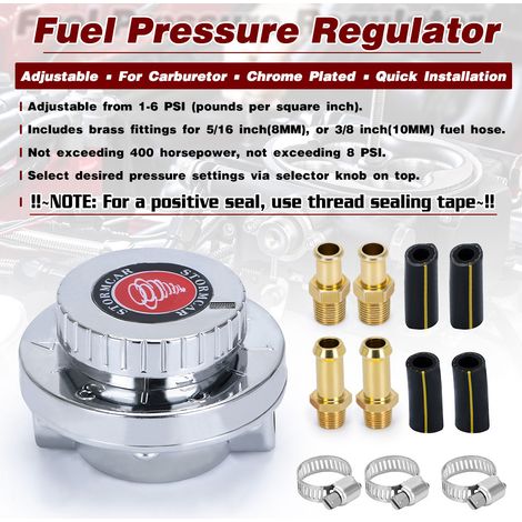 Convient pour régulateur de pression de carburant à réglage manuel, carburateur, pompe à carburant FPR (1/4)