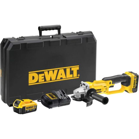 DeWALT - Amoladora angular de 18V 125 mm, 2x batería 4,0 Ah XR, cargador DCG412M2 (1/3)