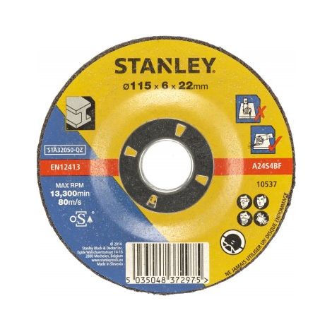 DISCO PARA DESBASTE EN METAL D. 115 MM. - STANLEY BLACK & DECK