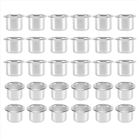 Porte-bougies pour bougies coniques, lot de 30 pièces argentées (1/5)