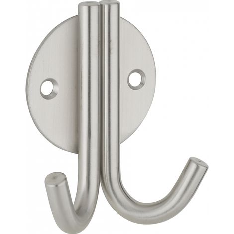 Appendiabiti INOX, gancio doppio, acciaio inossidabile, H.80mm, satinato - THIRARD