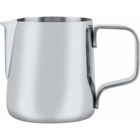 Pot à Lait 100ml, Milk Pitcher en Acier Inoxydable Pot à Lait Faire Mousser Pichet Art Latte Stylet Cuisine Maison Craft Café Latte Lait Pichet pour Cappuccino Et Café Latte (Argent) (1/4)
