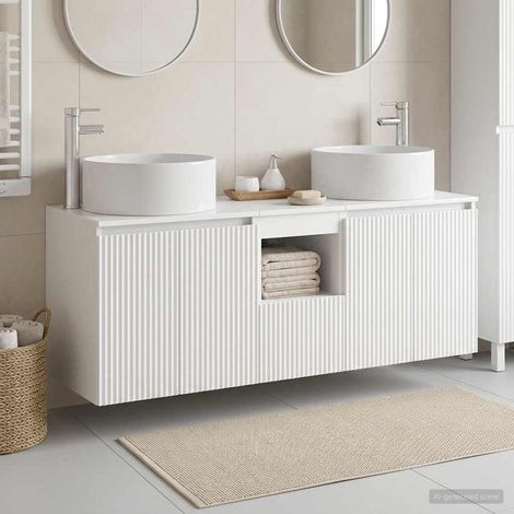 vidaXL Juego de Muebles de Baño 3 uds. Blanco Brillante (1/5)