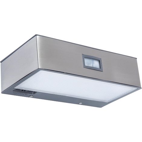 APPLIQUE SOLARE LED BRICK 2W 4000K 18X10XH5CM ACCIAIO IP44 CON SENSORE DI MOVIMENTO (1/5)
