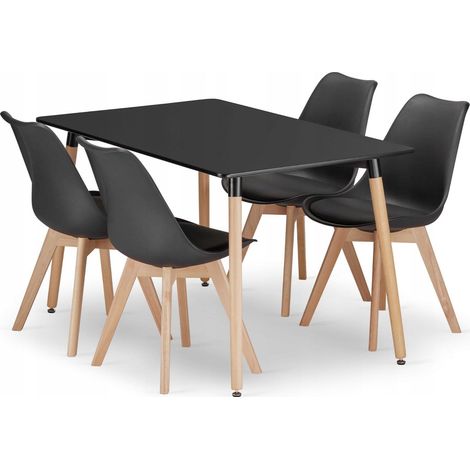 Ensemble repas - leobert - adriamark - noir - 120 x 80 cm - 5 pieces 211770159 (1/3)